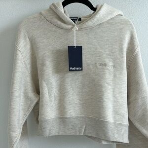 NEW Madhappy Classics Cropped Fleece Hoodie Size Medium M Oatmeal Heather